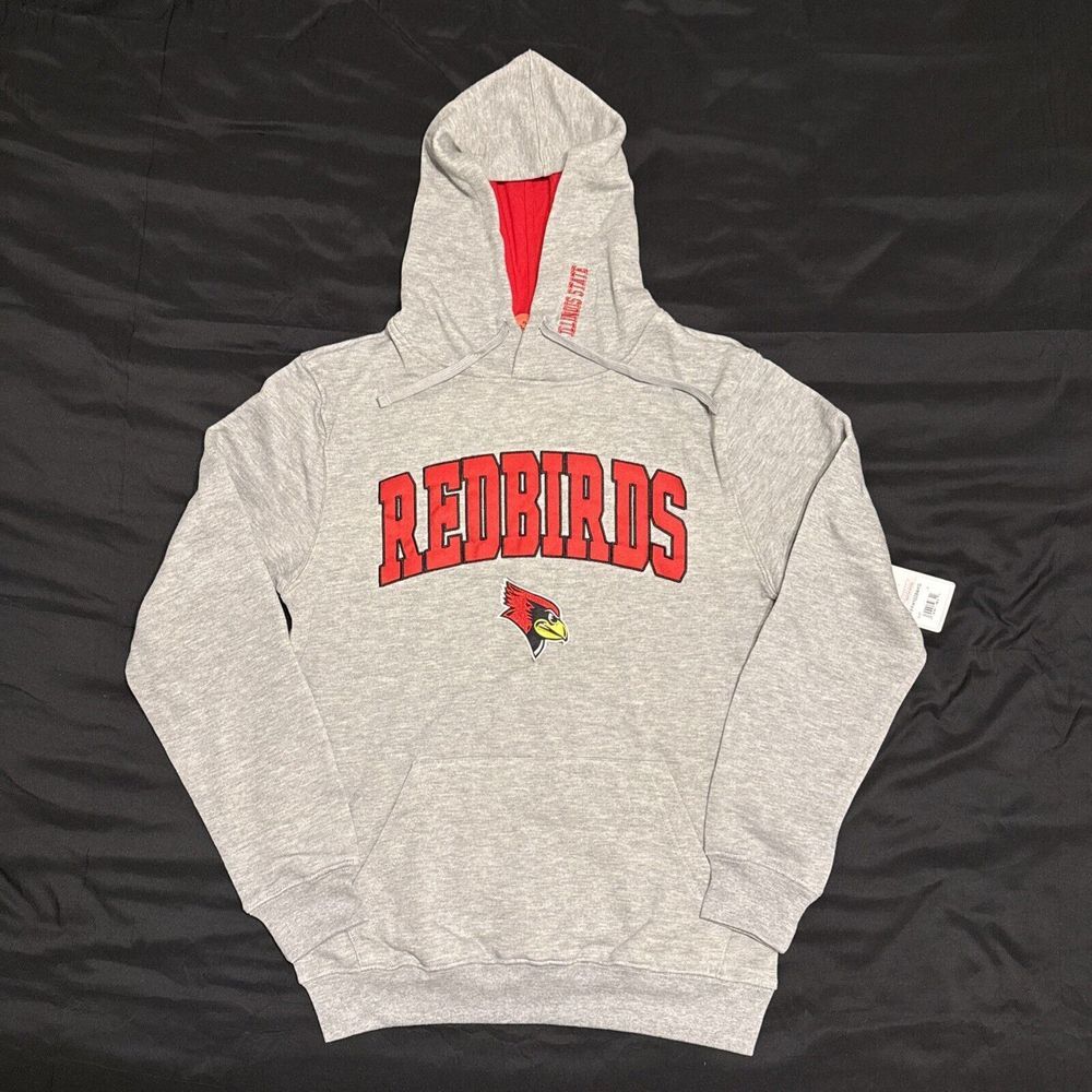 Men's Colosseum Heathered Gray Illinois State Redbirds Arch‎ & Logo 3.0 Pullover